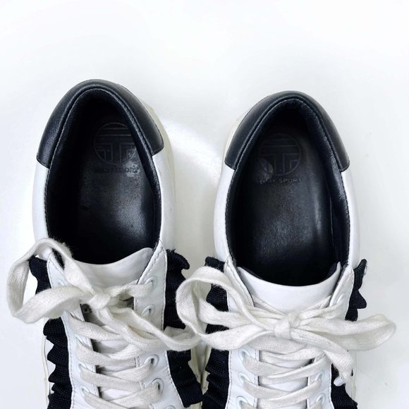 tory burch white leather ruffle sneakers - size 6 - Picture 6 of 10